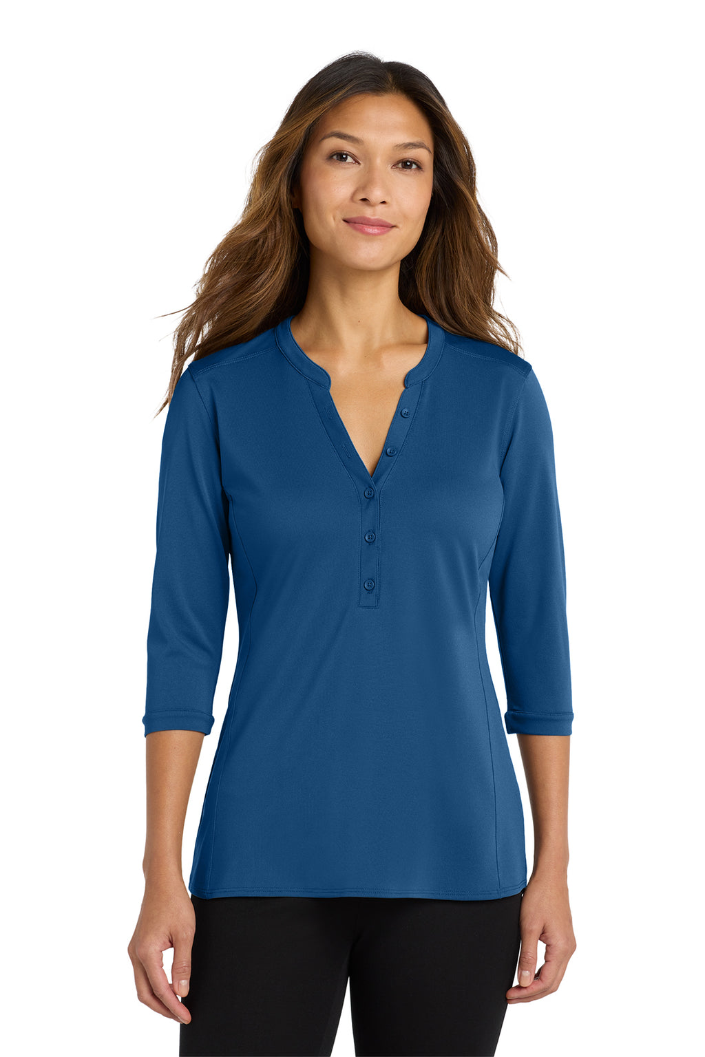 KOMATSU Port Authority® Women's UV Choice Pique Henley - True Blue