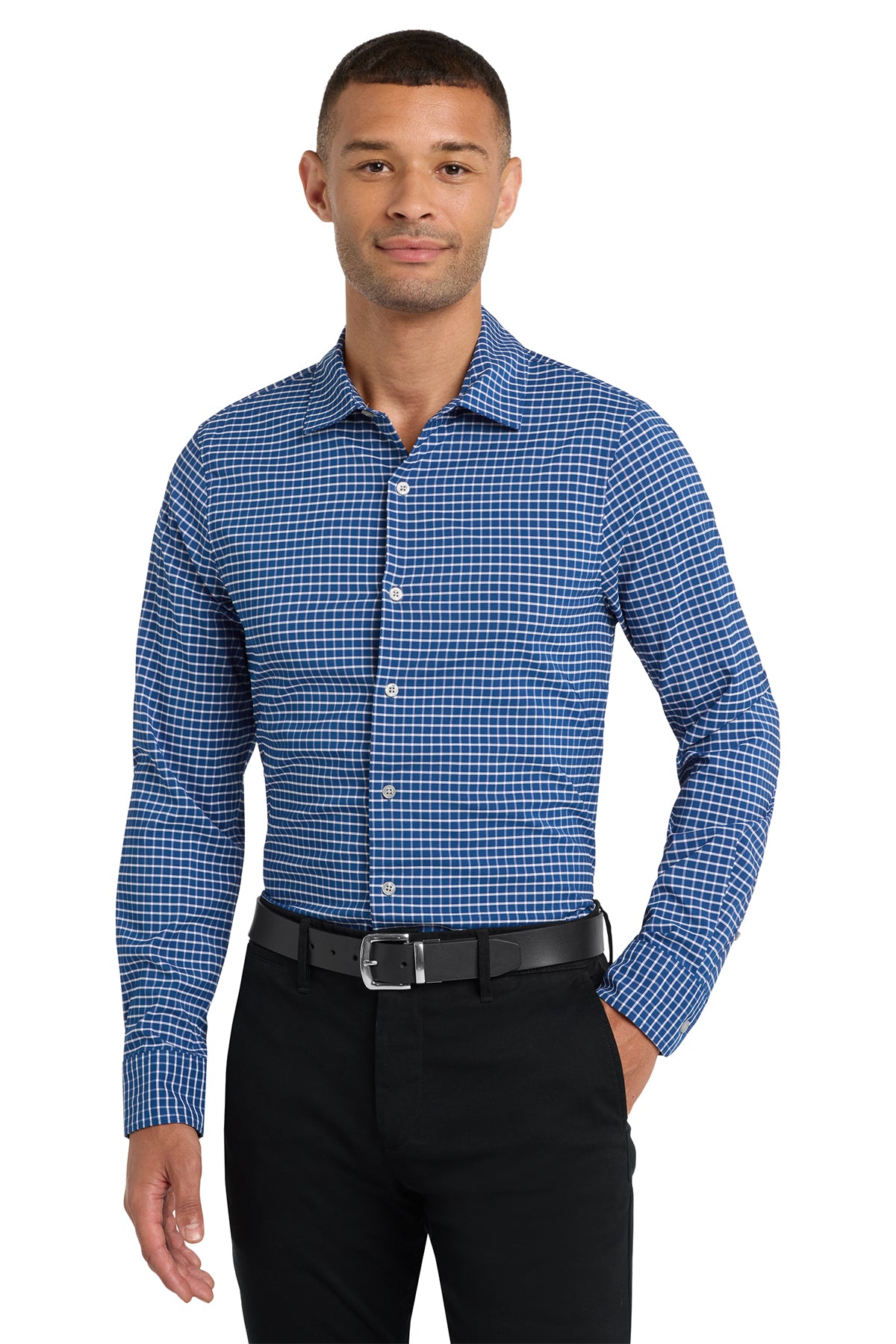 KOMATSU Port Authority® City Stretch Shirt - True Blue/White
