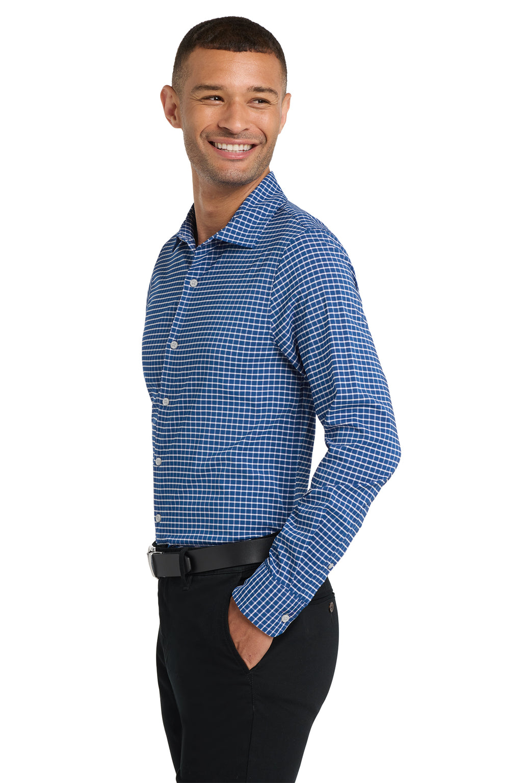 KOMATSU Port Authority® City Stretch Shirt - True Blue/White