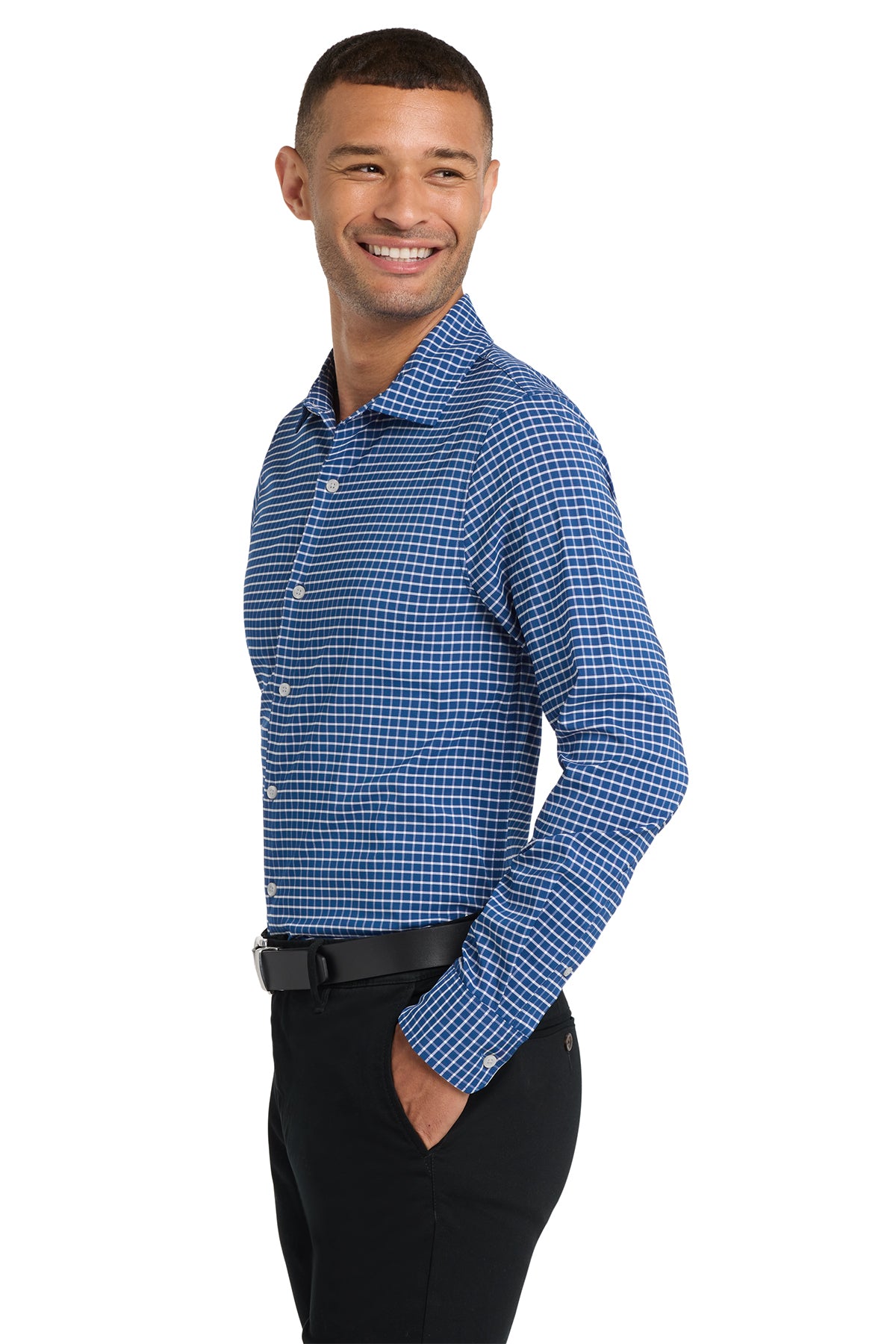 KOMATSU Port Authority® City Stretch Shirt - True Blue/White