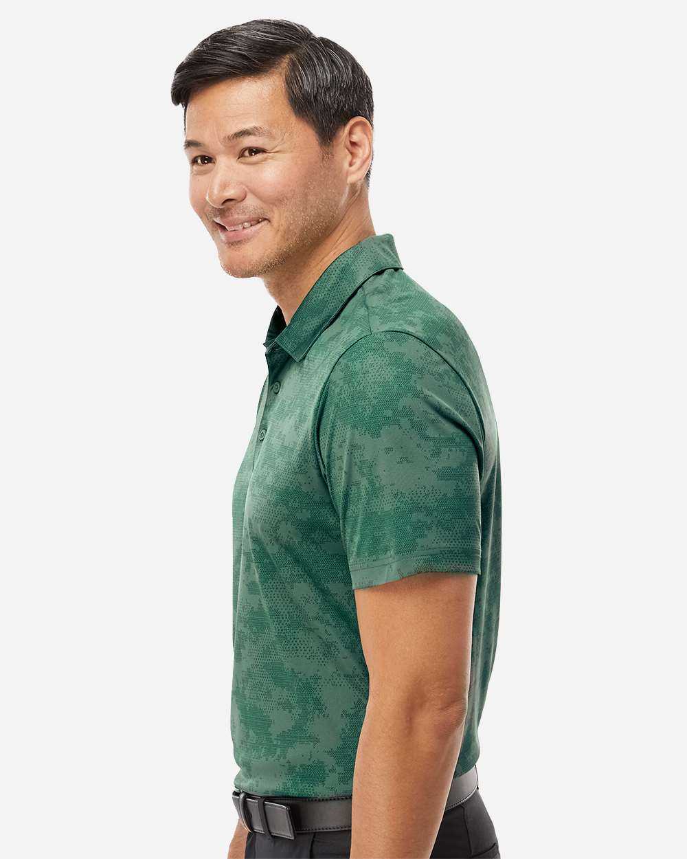 KOMATSU Men's All Over Camo Print Polo - Green Oxide