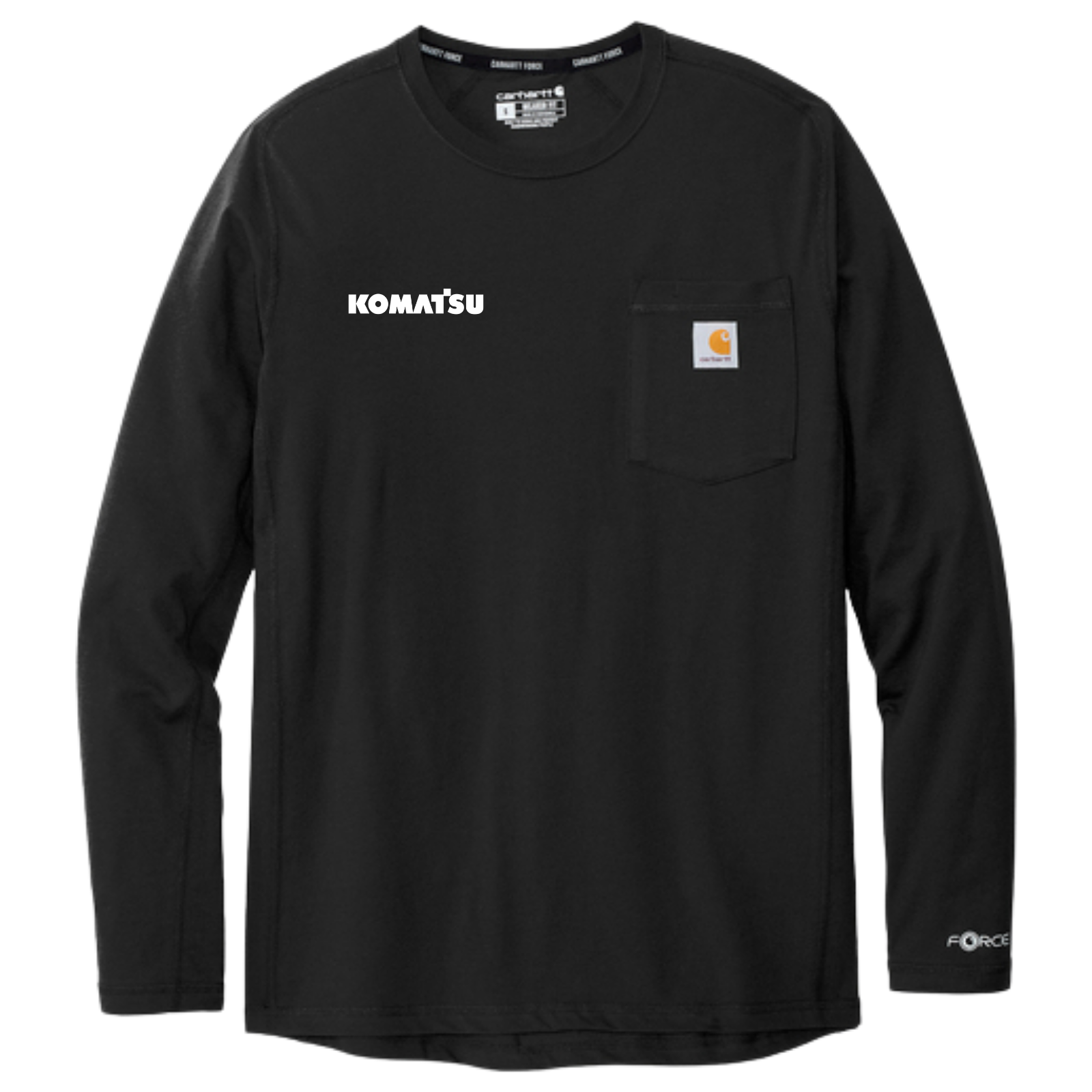 KOMATSU Carhartt Force® Long Sleeve Pocket T-Shirt - Black
