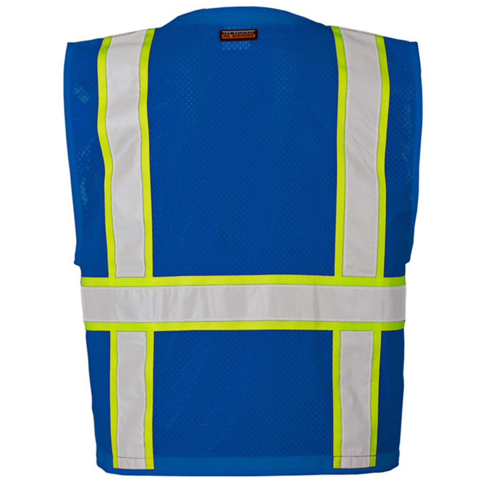 KOMATSU Kishigo Unisex EV Series® Enhanced Visibility Multi-Pocket Mesh Vest - Royal/Lime