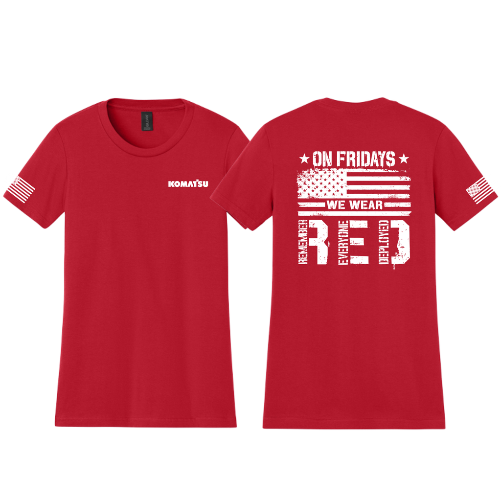 KOMATSU RED Gildan Softstyle® Women's Midweight Tee - Red