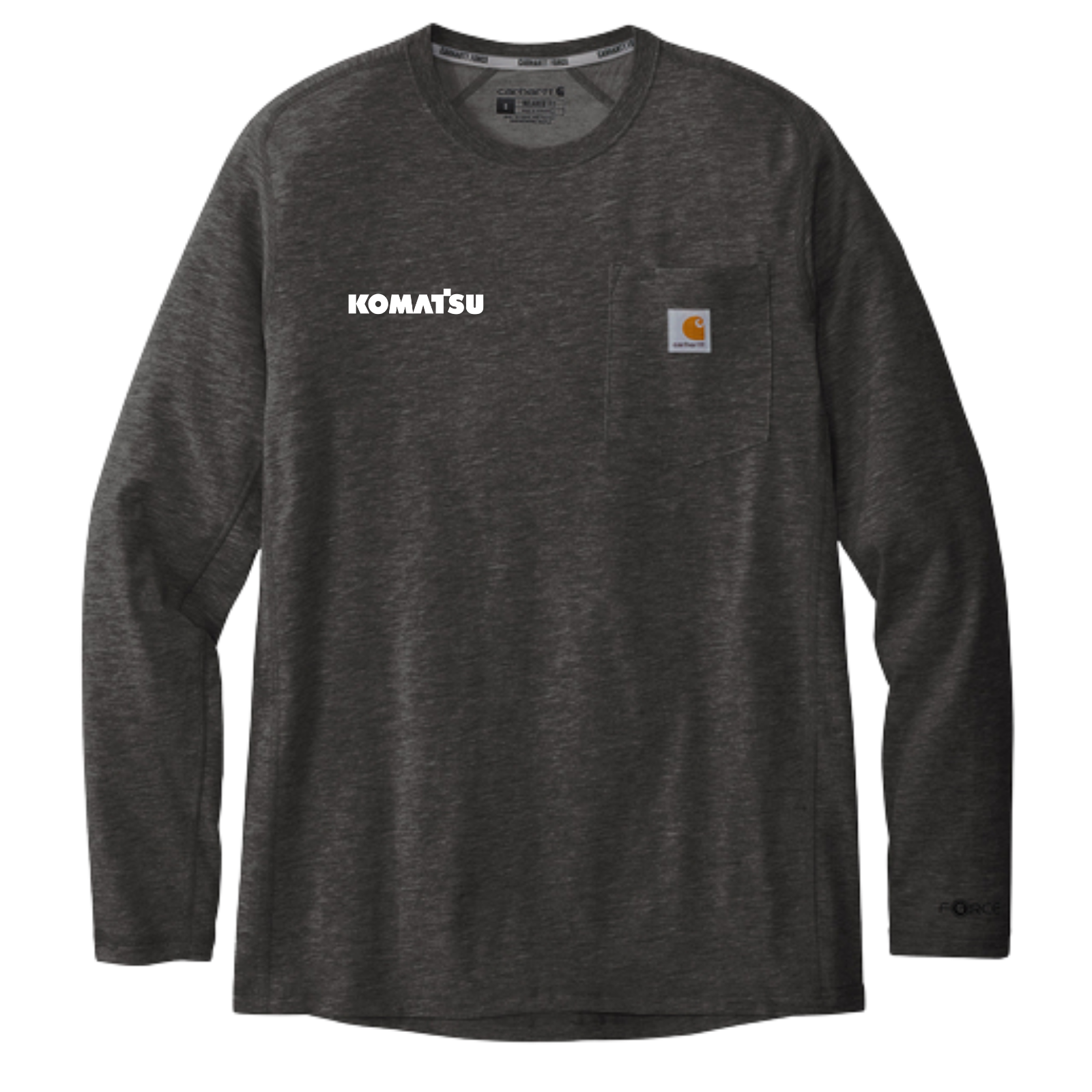 KOMATSU Carhartt Force® Long Sleeve Pocket T-Shirt - Carbon Heather