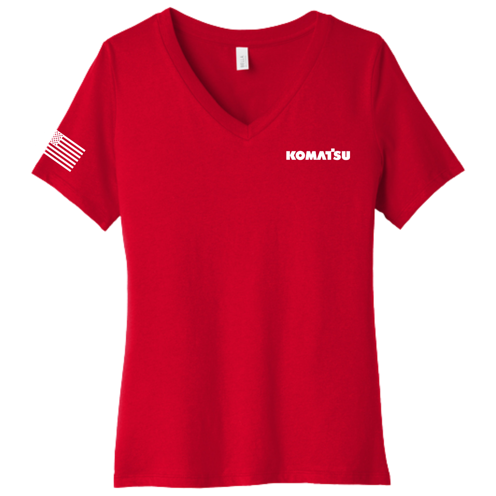 KOMATSU RED BELLA+CANVAS® Women’s Relaxed Jersey Short Sleeve V-Neck Tee - Red