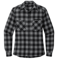KOMATSU Port Authority® Women's Plaid Flannel Shirt - Grey/Black Buffalo