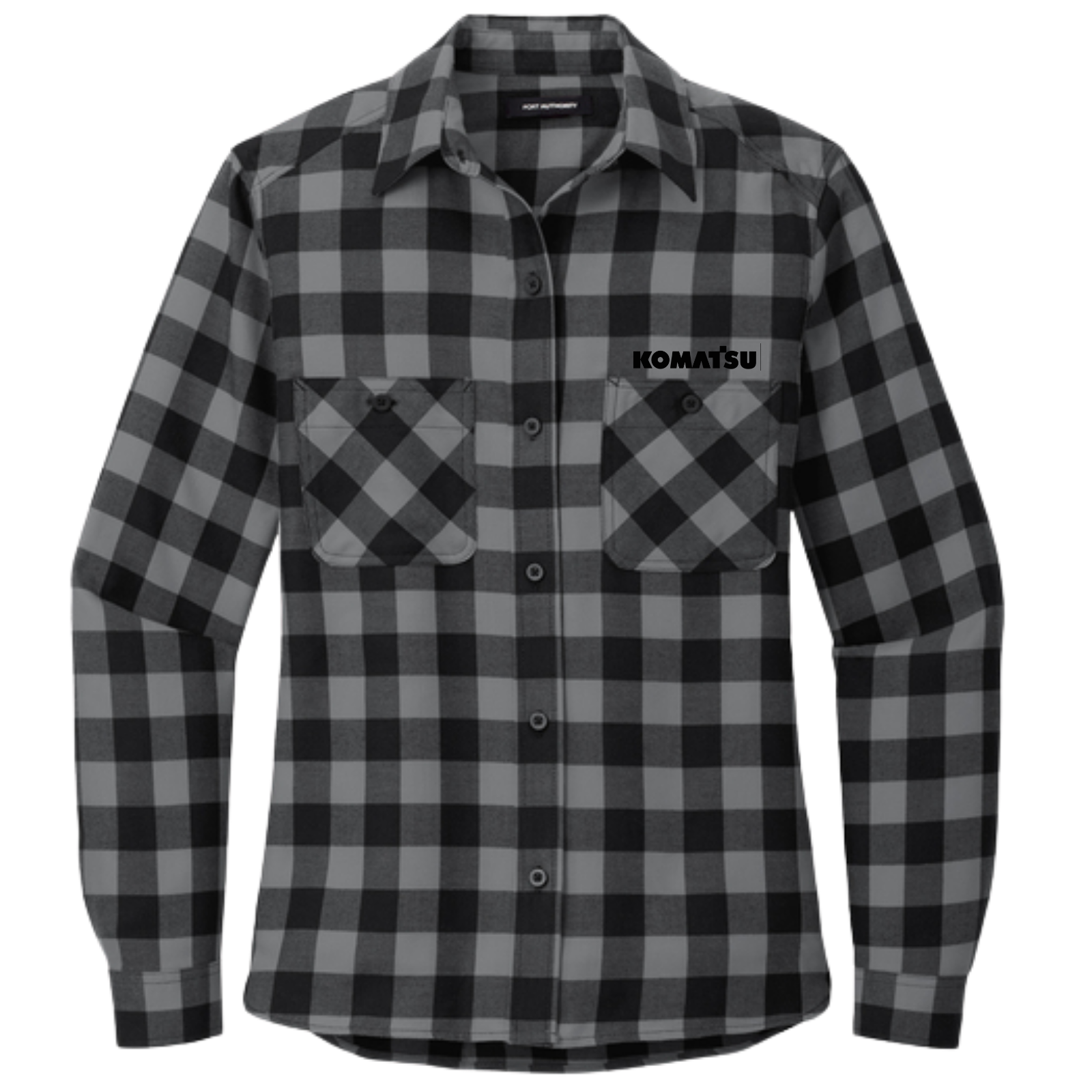 KOMATSU Port Authority® Women's Plaid Flannel Shirt - Grey/Black Buffalo