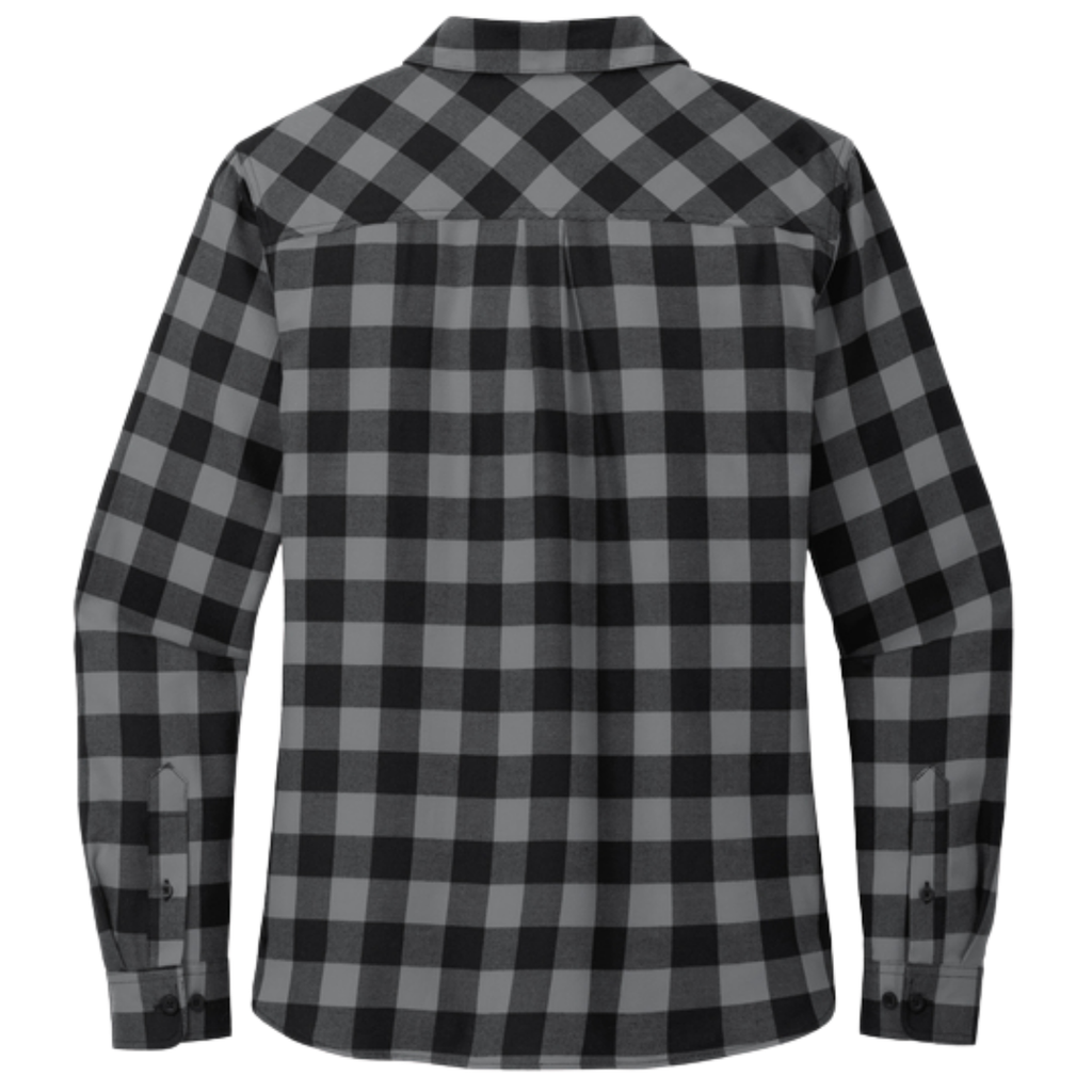 KOMATSU Port Authority® Women's Plaid Flannel Shirt - Grey/Black Buffalo