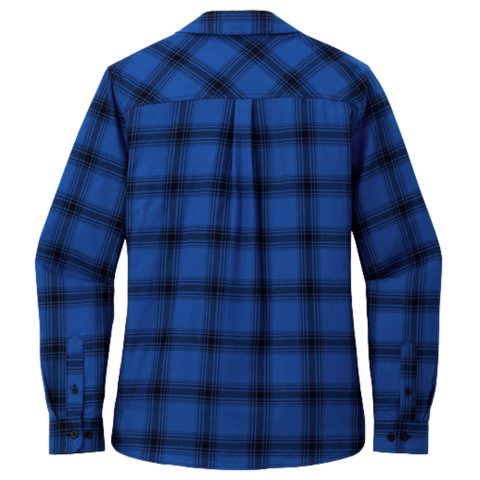 KOMATSU Port Authority® Women's Plaid Flannel Shirt - Royal/Black Open