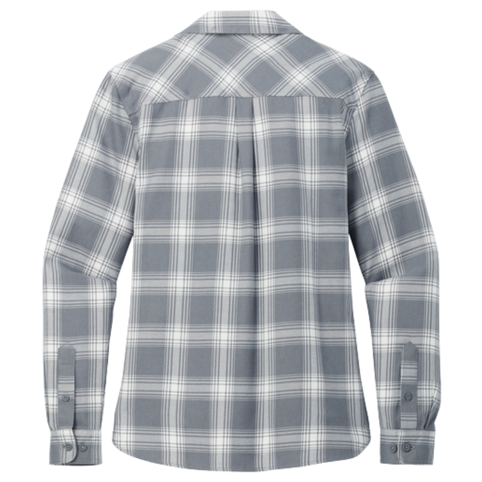 KOMATSU Port Authority® Women's Plaid Flannel Shirt - Grey/Cream Open