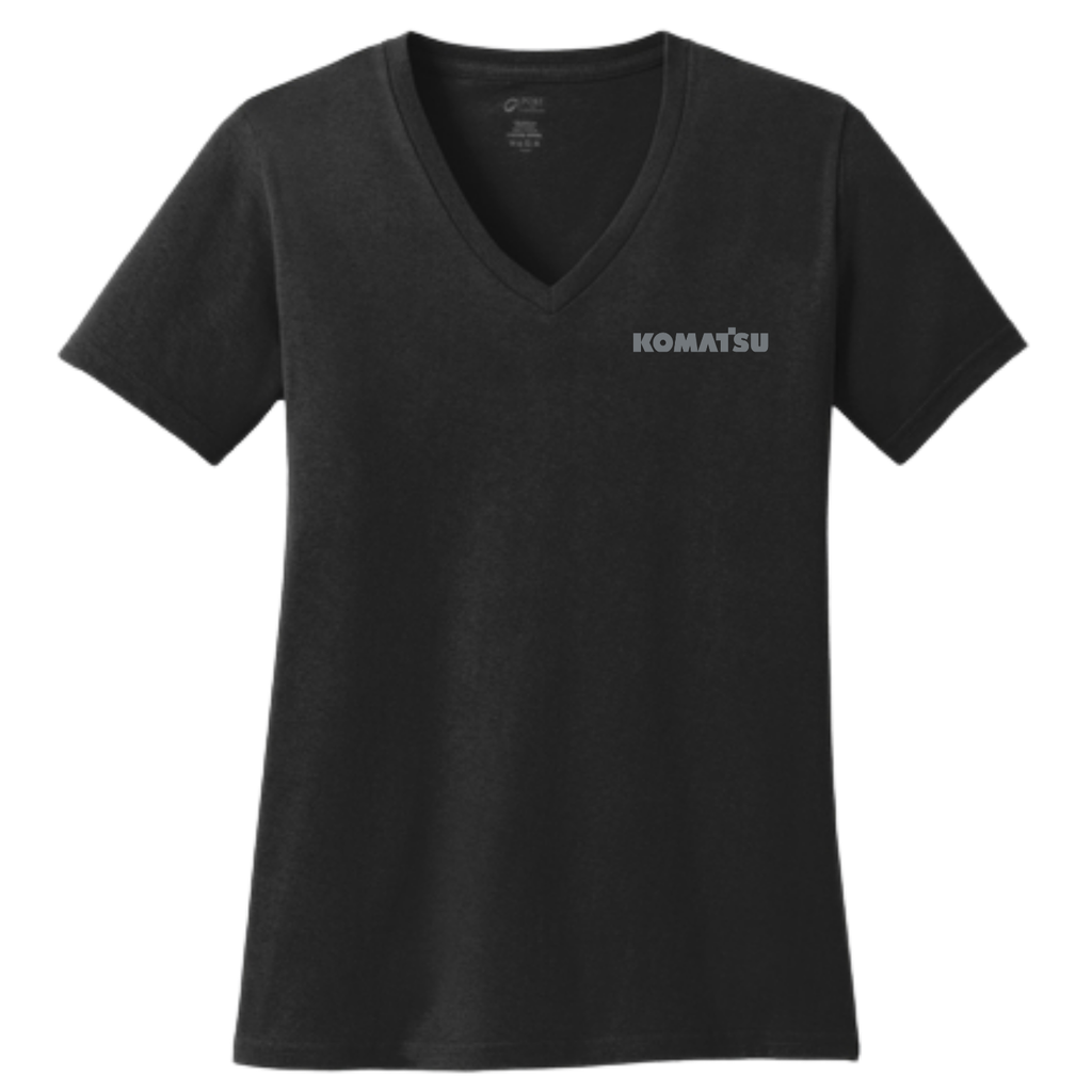 KOMATSU Port & Co™ Women's Core Cotton V-Neck Tee - Black
