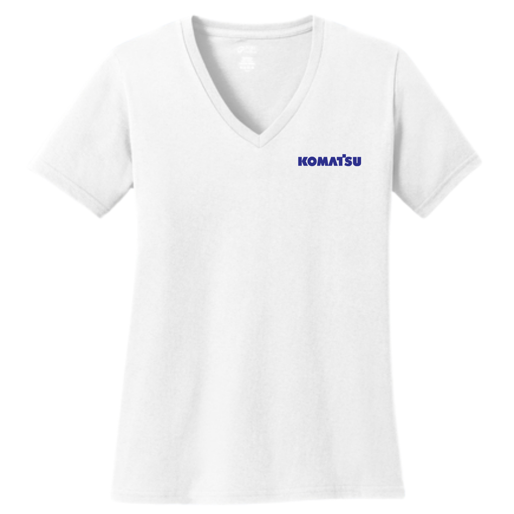 KOMATSU Port & Co™ Women's Core Cotton V-Neck Tee - White