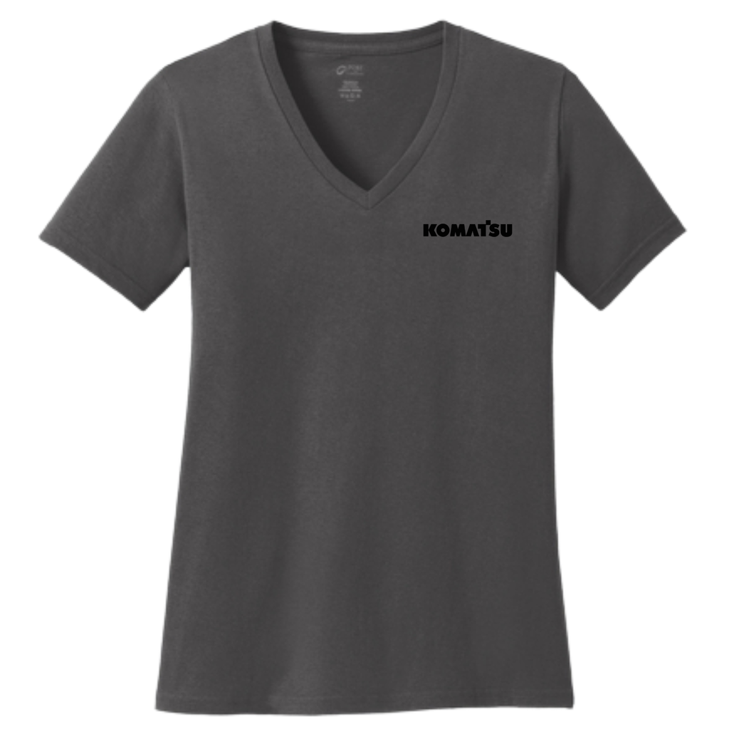 KOMATSU Port & Co™ Women's Core Cotton V-Neck Tee - Charcoal
