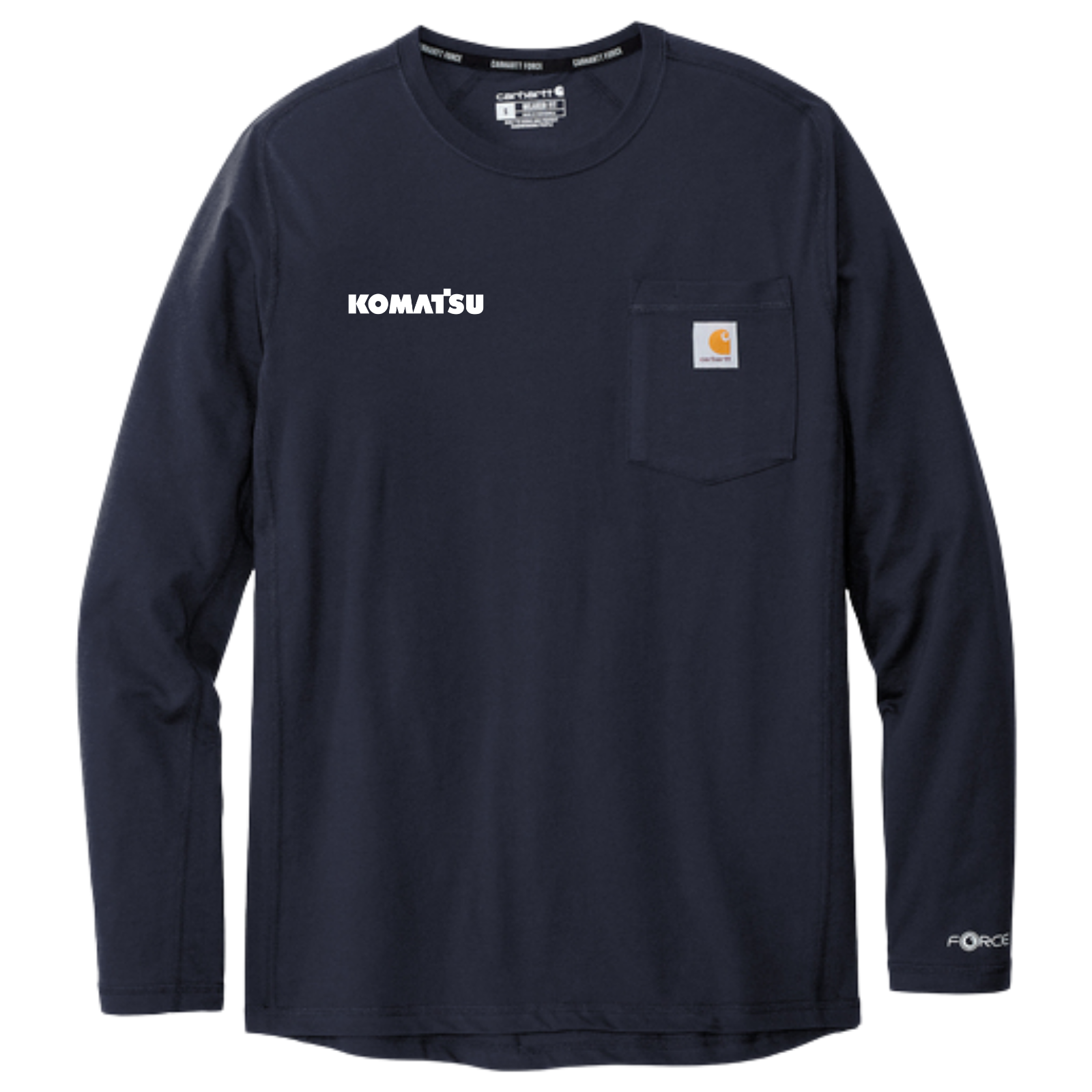 KOMATSU Carhartt Force® Long Sleeve Pocket T-Shirt - Navy