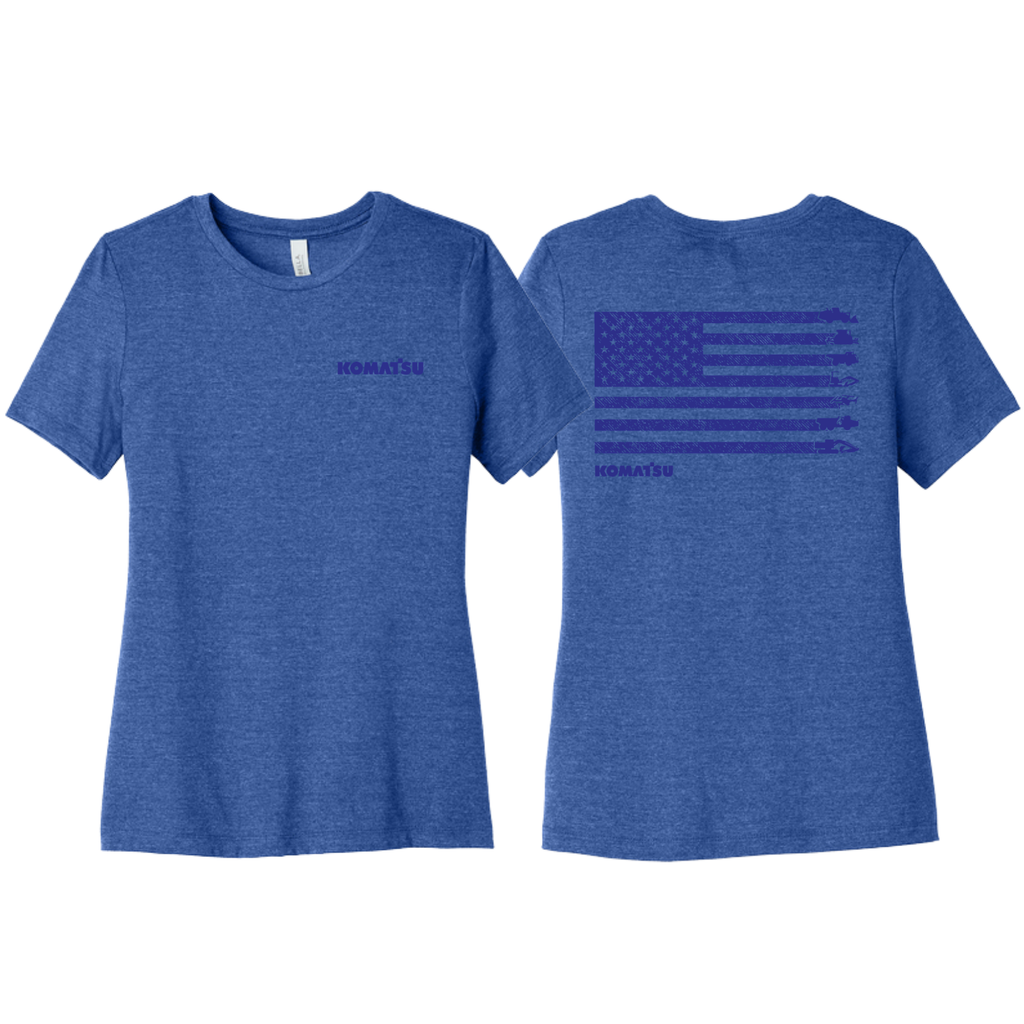 KOMATSU FLAG BELLA+CANVAS® Women’s Relaxed Triblend Tee - Blue
