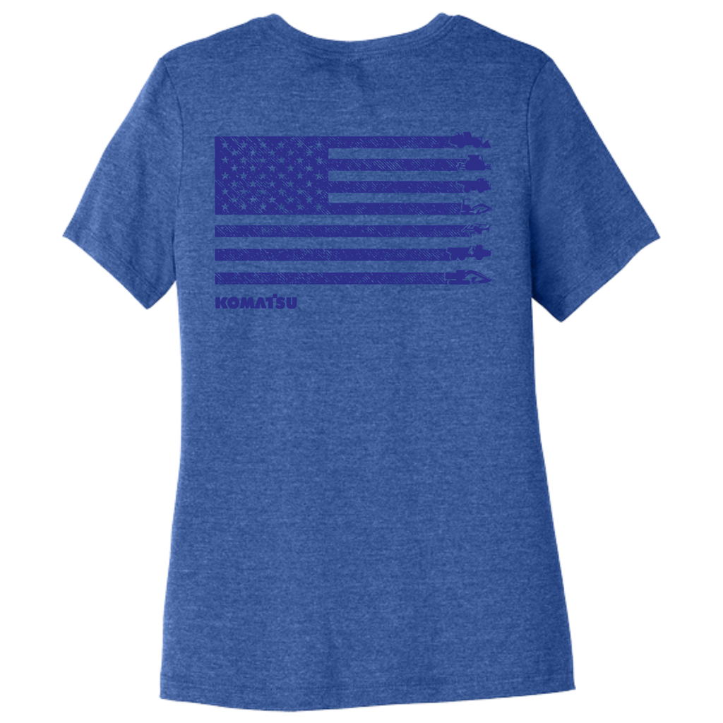 KOMATSU FLAG BELLA+CANVAS® Women’s Relaxed Triblend Tee - Blue