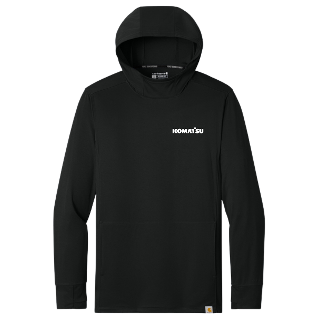KOMATSU Carhartt Force® Sun Defender™ Long Sleeve Hooded T-Shirt - Black