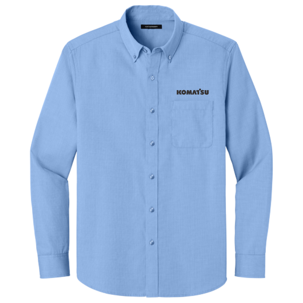 KOMATSU Port Authority® Long Sleeve Nailhead Easy Care Shirt - Swiss Blue