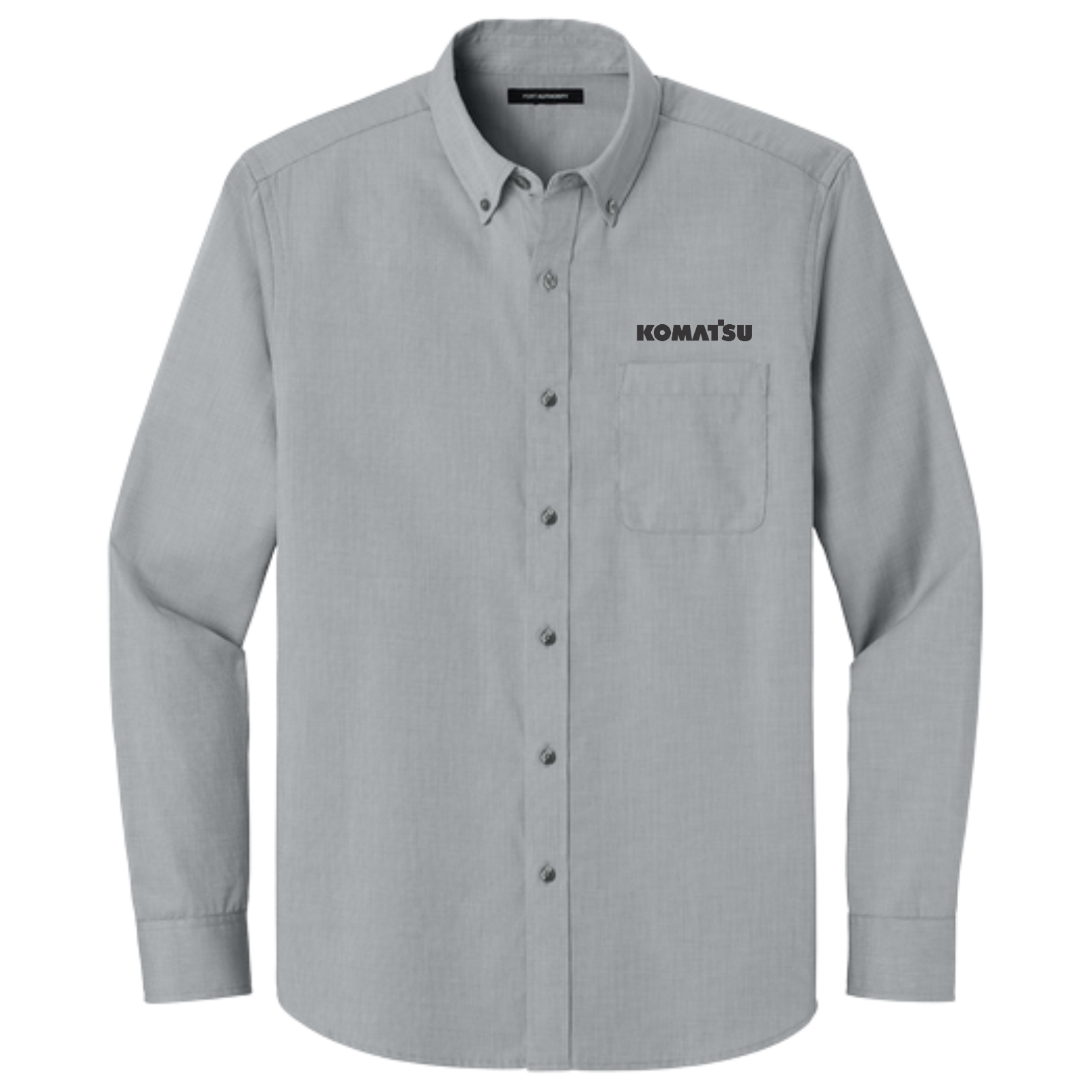 KOMATSU Port Authority® Long Sleeve Nailhead Easy Care Shirt - Gusty Grey