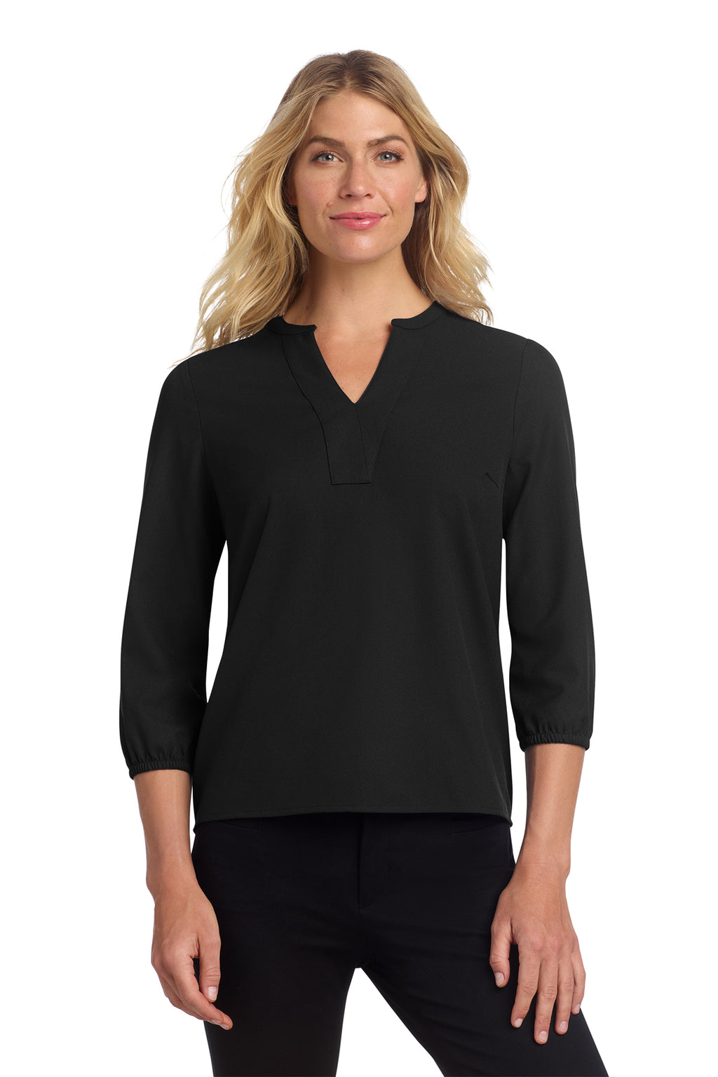 KOMATSU Mercer+Mettle® Women's Stretch Crepe 3/4-Sleeve Blouse - Black