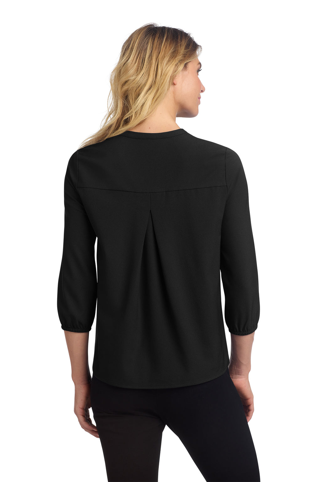 KOMATSU Mercer+Mettle® Women's Stretch Crepe 3/4-Sleeve Blouse - Black