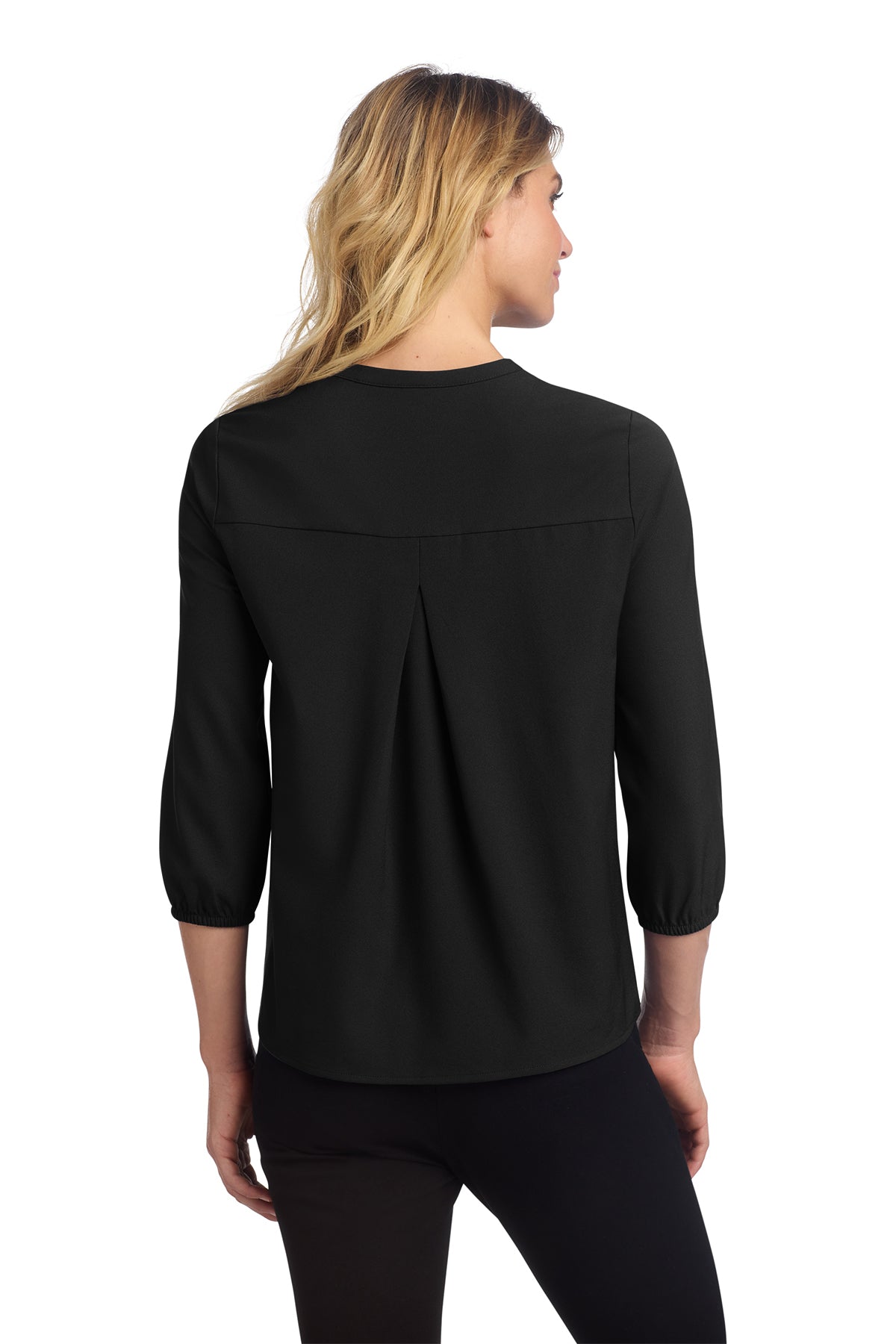 KOMATSU Mercer+Mettle® Women's Stretch Crepe 3/4-Sleeve Blouse - Black