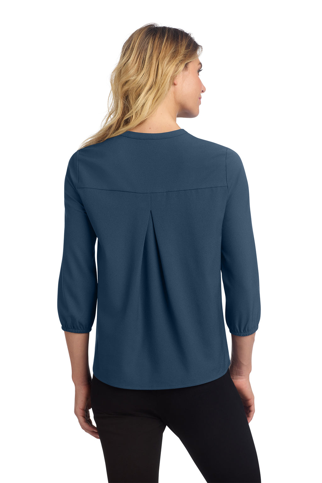 KOMATSU Mercer+Mettle® Women's Stretch Crepe 3/4-Sleeve Blouse - Insignia Blue