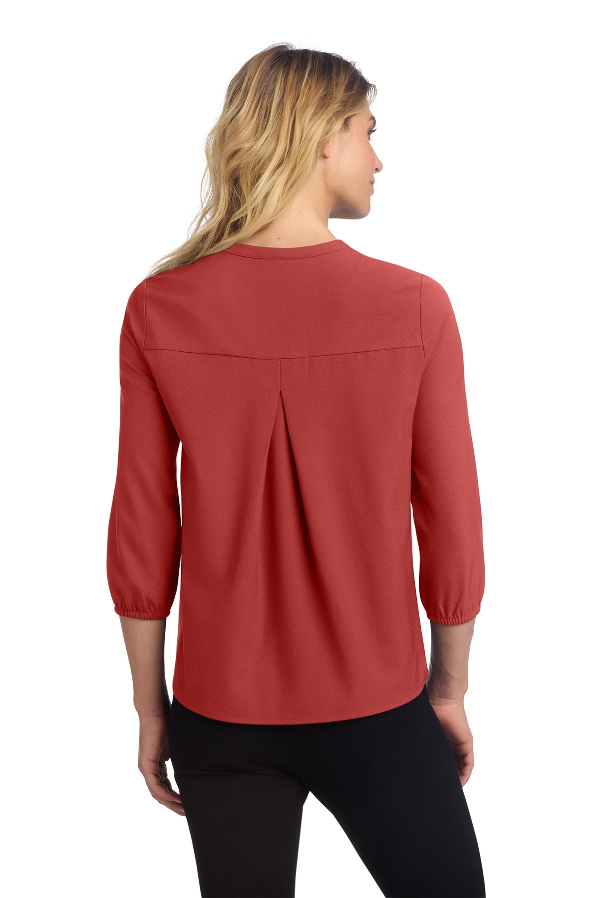 KOMATSU Mercer+Mettle® Women's Stretch Crepe 3/4-Sleeve Blouse - Terracotta