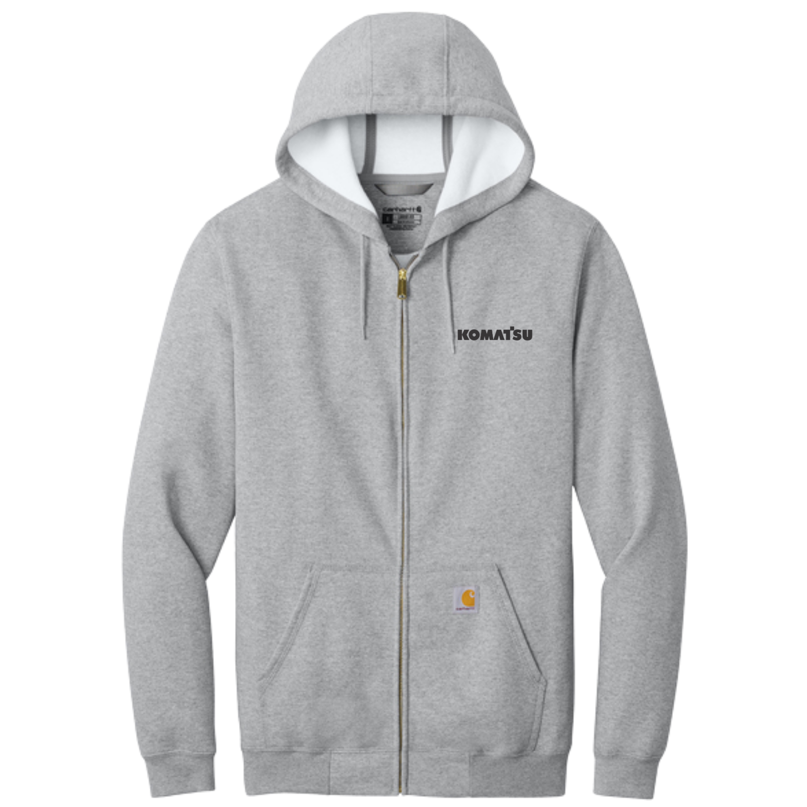 KOMATSU Carhartt® Midweight Hooded Zip-Front Sweatshirt - Heather Grey