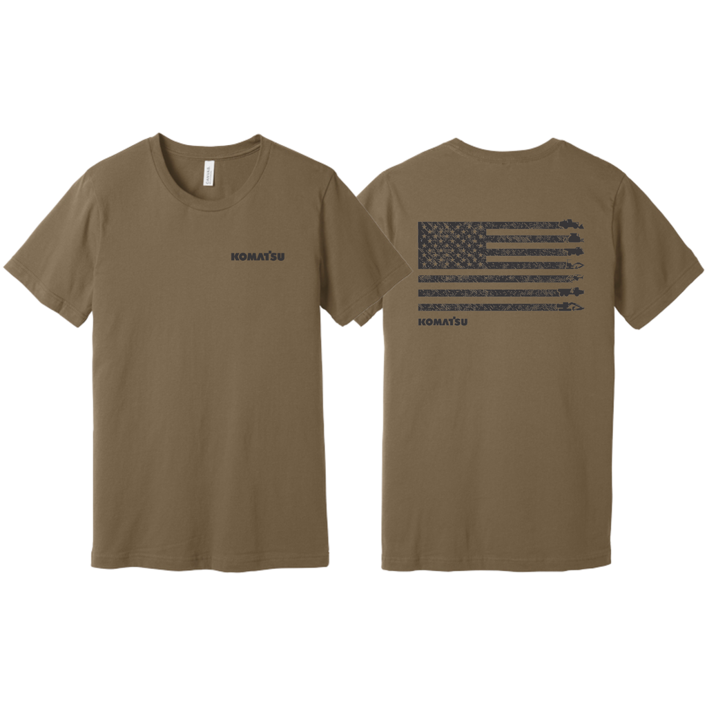 KOMATSU FLAG BELLA+CANVAS® Unisex Jersey Short Sleeve Tee - Vintage Brown