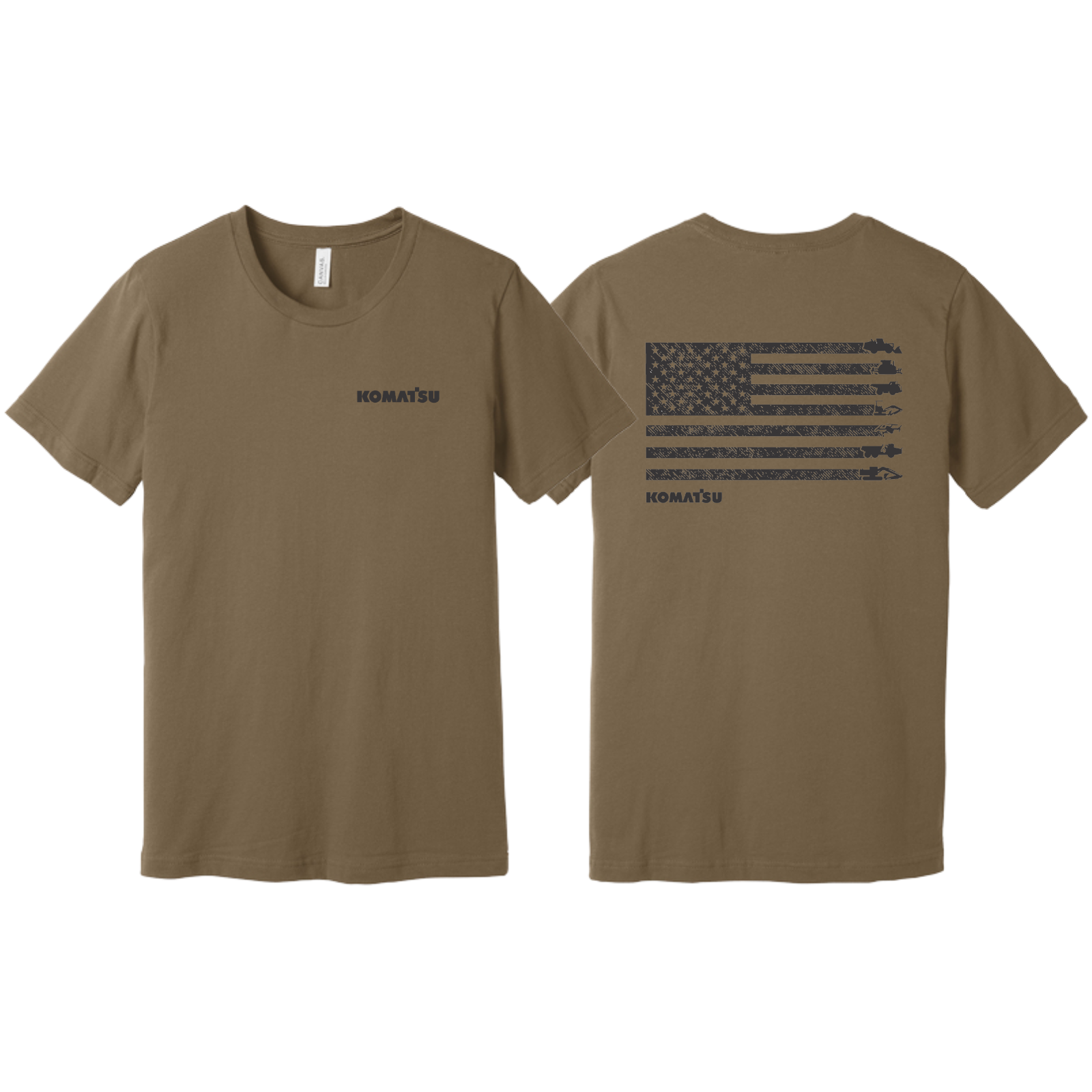 KOMATSU FLAG BELLA+CANVAS® Unisex Jersey Short Sleeve Tee - Vintage Brown
