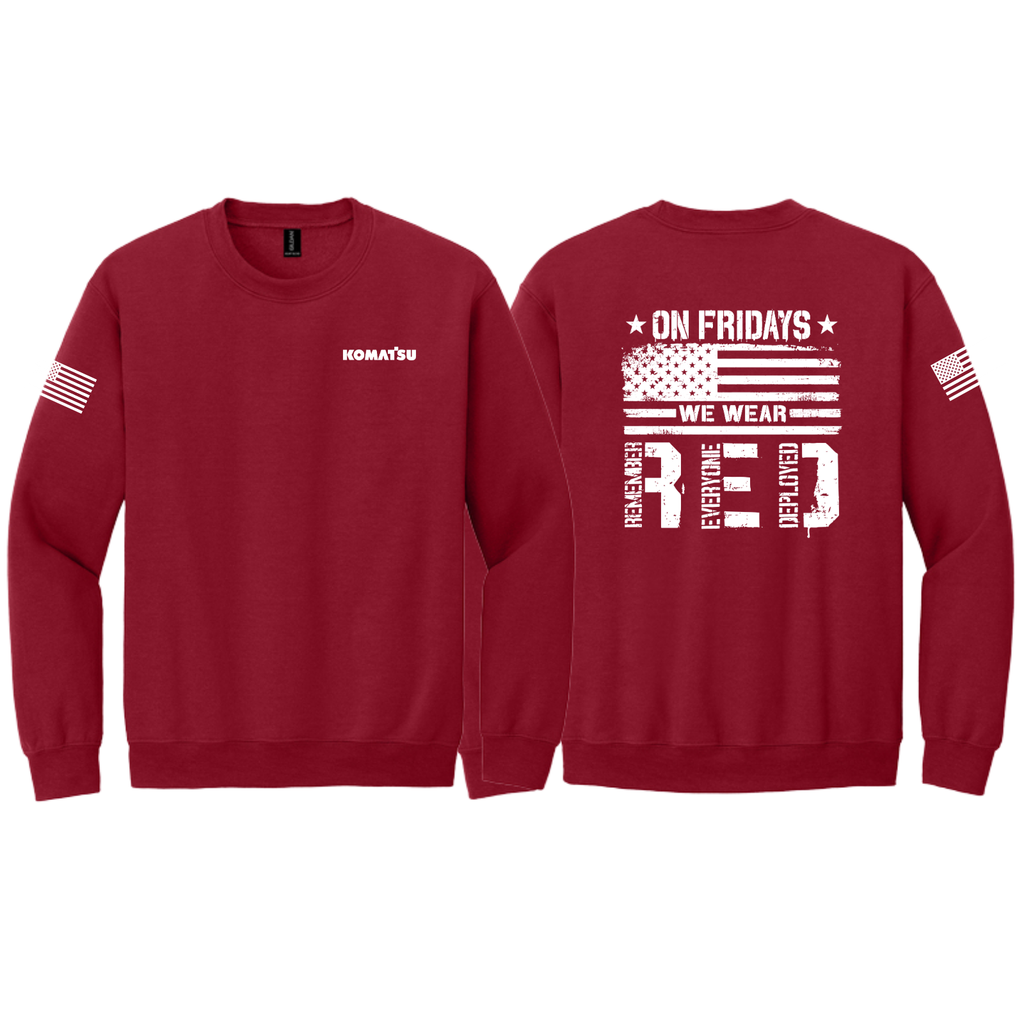 KOMATSU RED Gildan® Heavy Blend™ Crewneck Sweatshirt - Red