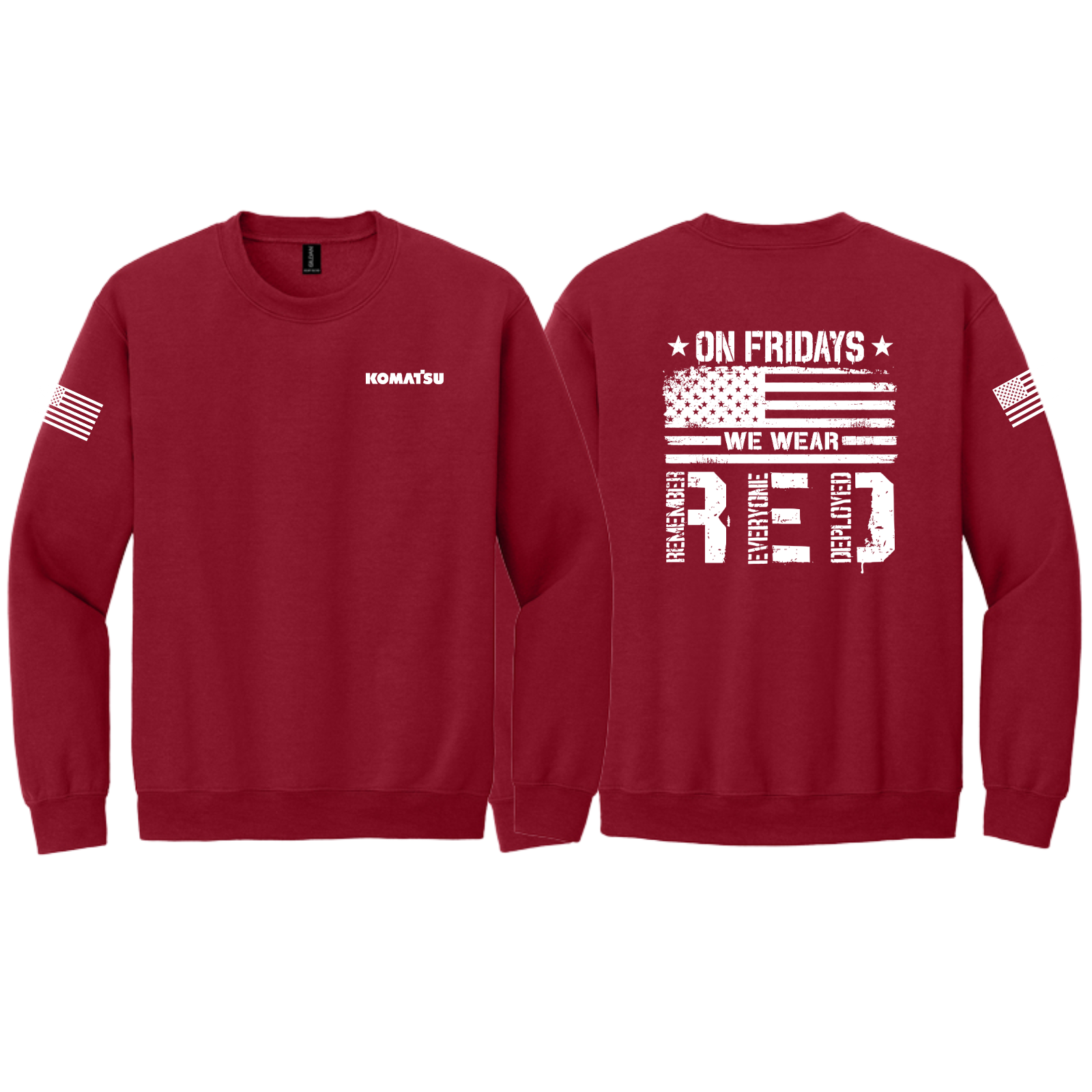 KOMATSU RED Gildan® Heavy Blend™ Crewneck Sweatshirt - Red