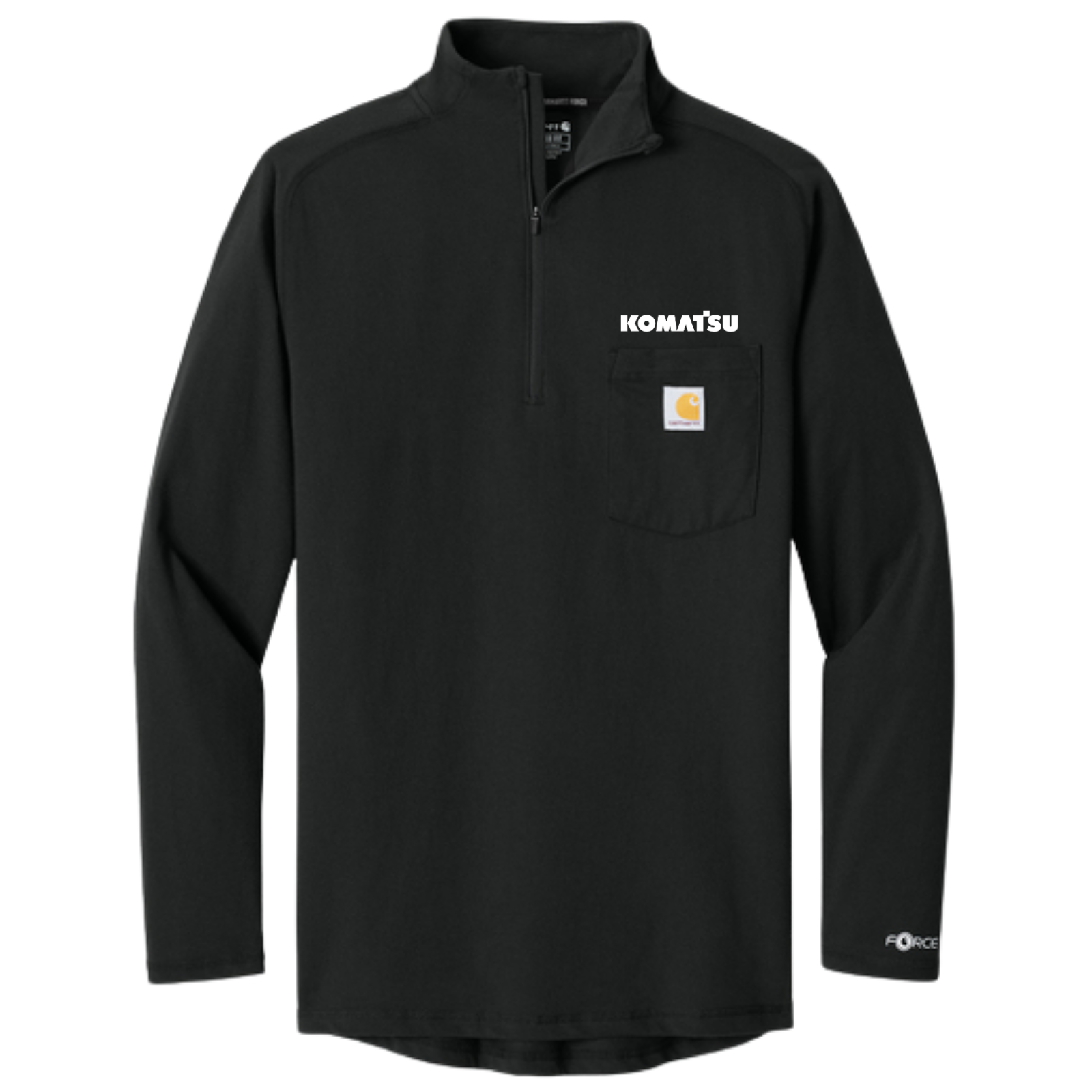KOMATSU Carhartt Force® 1/4-Zip Long Sleeve T-Shirt - Black