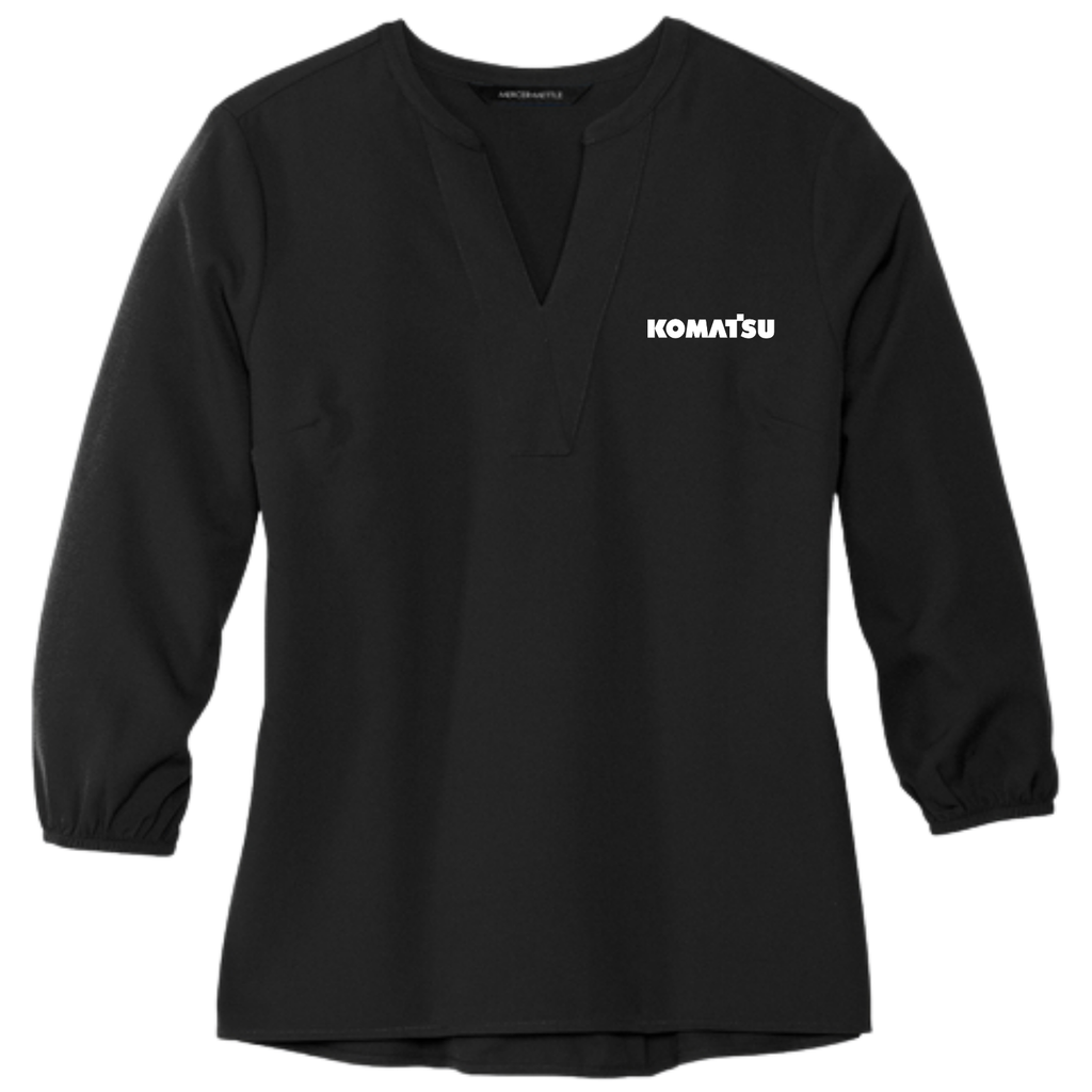 KOMATSU Mercer+Mettle® Women's Stretch Crepe 3/4-Sleeve Blouse - Black