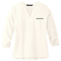 KOMATSU Mercer+Mettle® Women's Stretch Crepe 3/4-Sleeve Blouse - Ivory Chiffon