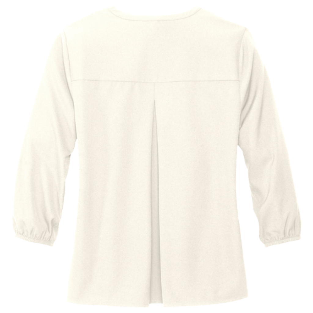 KOMATSU Mercer+Mettle® Women's Stretch Crepe 3/4-Sleeve Blouse - Ivory Chiffon