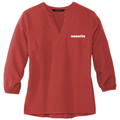 KOMATSU Mercer+Mettle® Women's Stretch Crepe 3/4-Sleeve Blouse - Terracotta