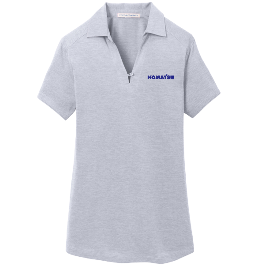 KOMATSU Port Authority® Women's Digi Heather Performance Polo - Light Grey