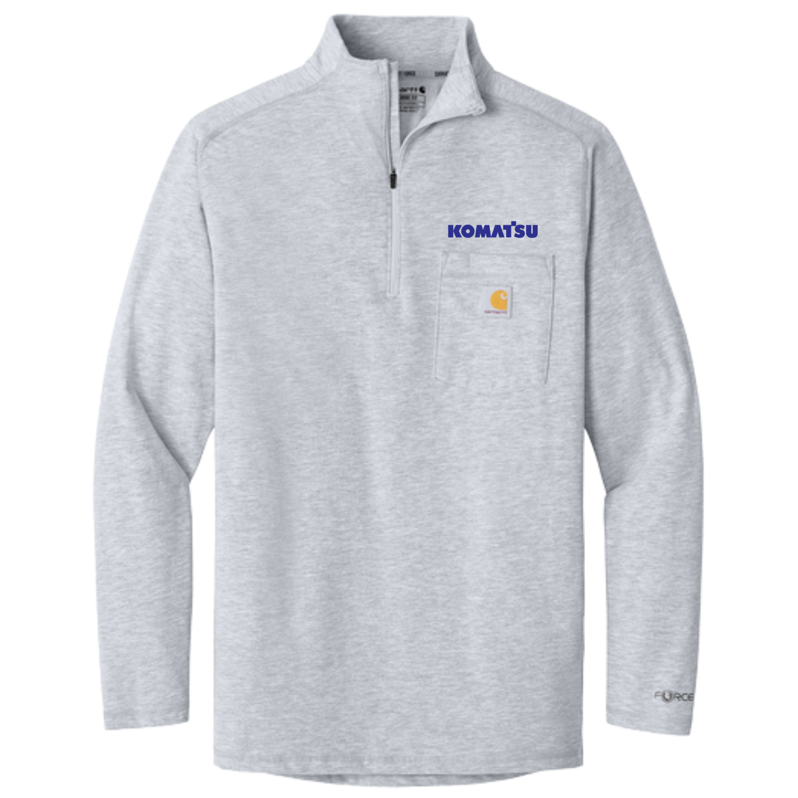 KOMATSU Carhartt Force® 1/4-Zip Long Sleeve T-Shirt - Heather Grey