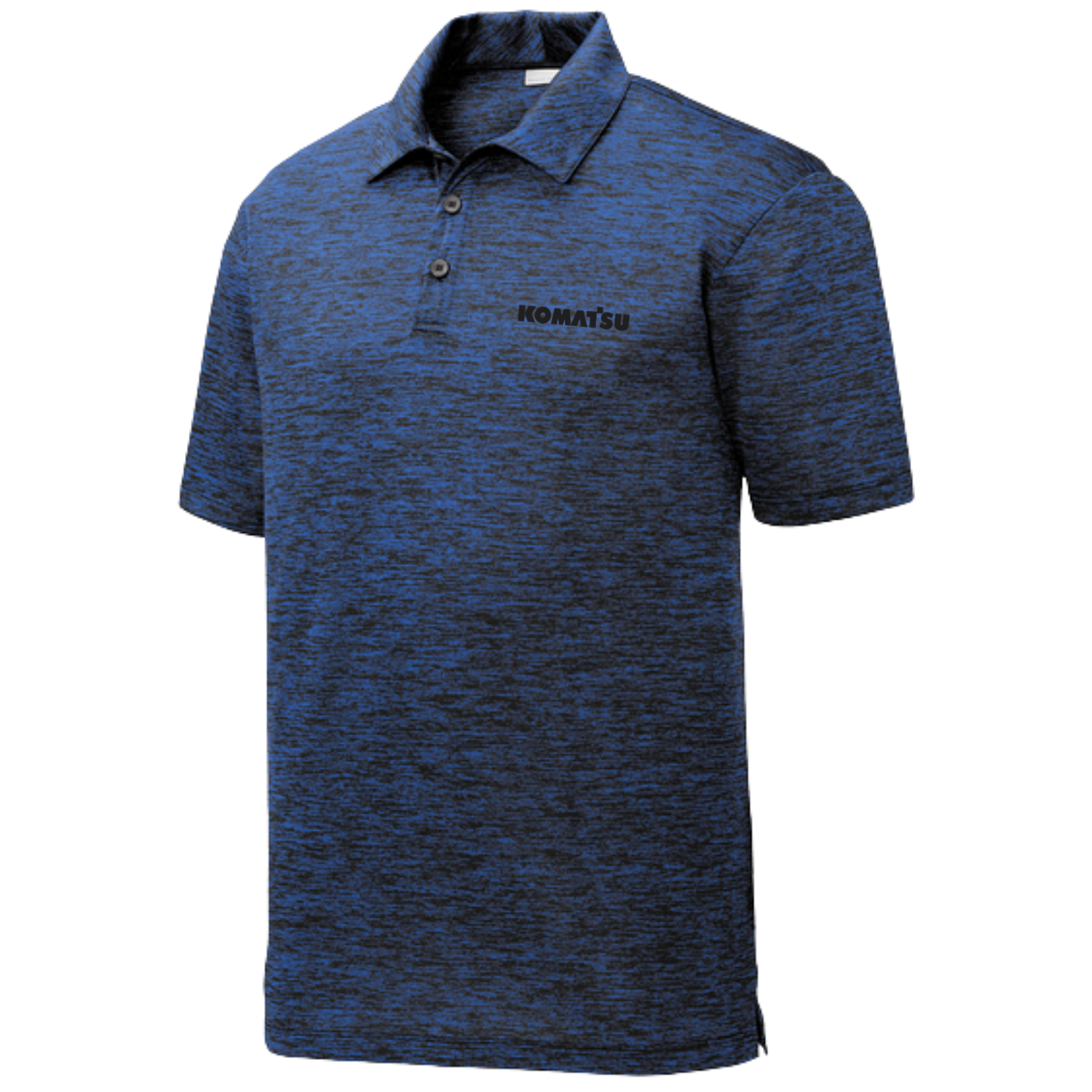KOMATSU Sport-Tek® PosiCharge® Electric Heather Polo - Dark Royal/Black