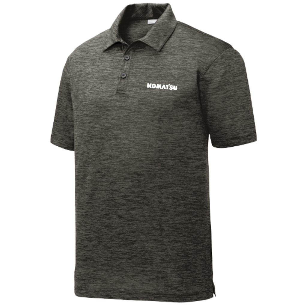 KOMATSU Sport-Tek® PosiCharge® Electric Heather Polo - Grey/Black