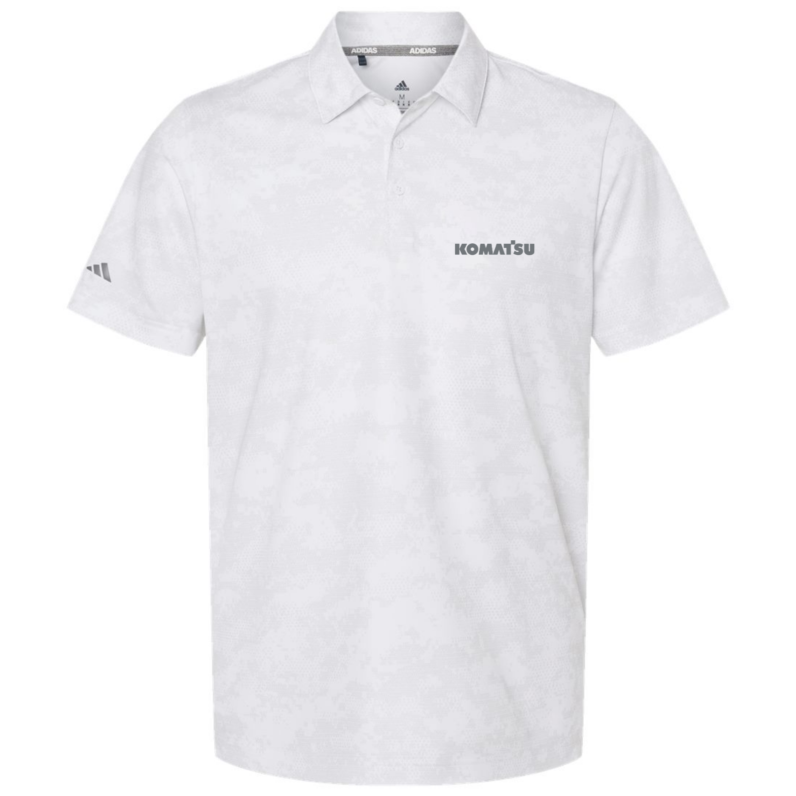 KOMATSU ADIDAS Men's All Over Camo Print Polo - White
