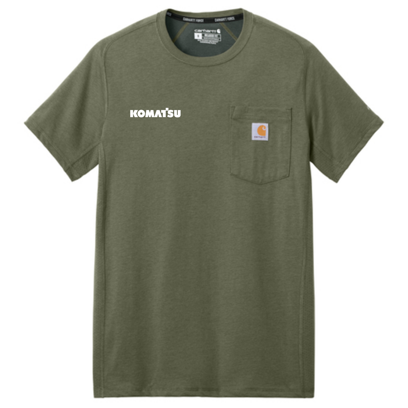 KOMATSU Carhartt Force® Short Sleeve Pocket T-Shirt - Basil Heather