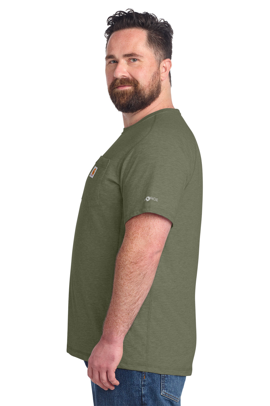 KOMATSU Carhartt Force® Short Sleeve Pocket T-Shirt - Basil Heather