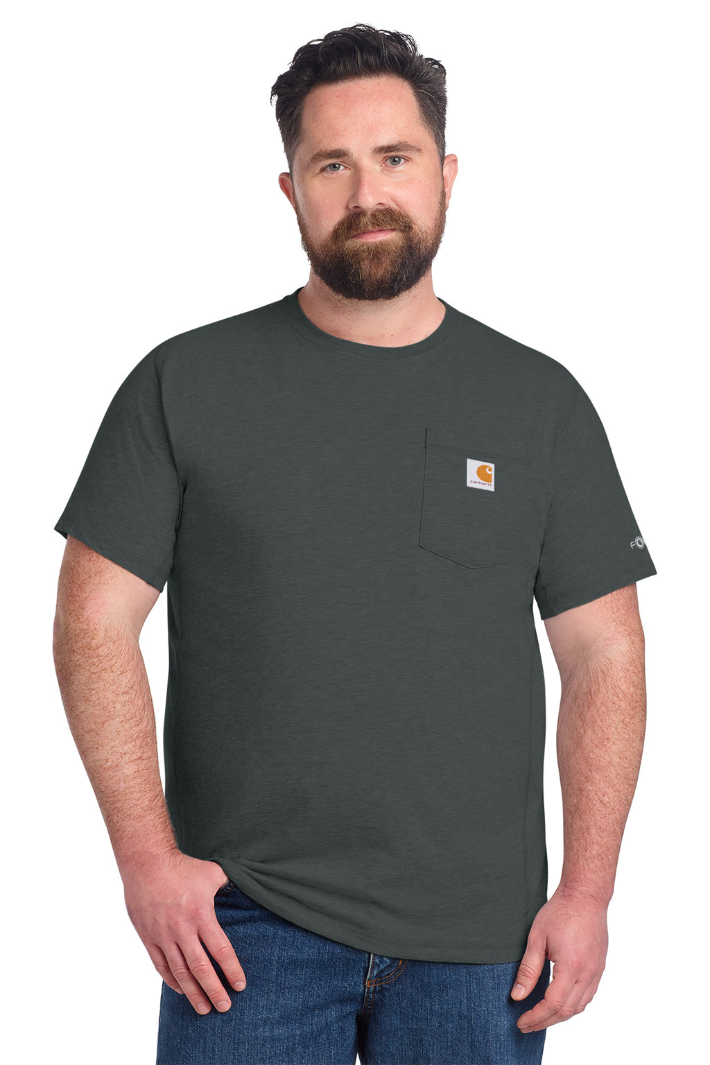 KOMATSU Carhartt Force® Short Sleeve Pocket T-Shirt - Carbon Heather