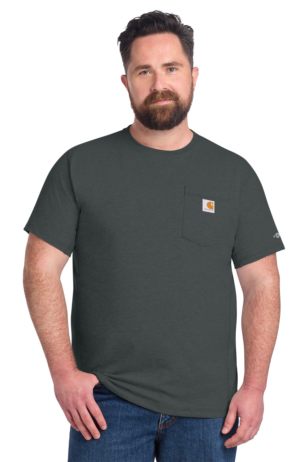 KOMATSU Carhartt Force® Short Sleeve Pocket T-Shirt - Carbon Heather
