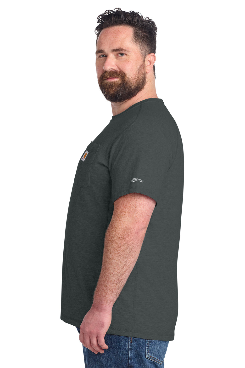 KOMATSU Carhartt Force® Short Sleeve Pocket T-Shirt - Carbon Heather