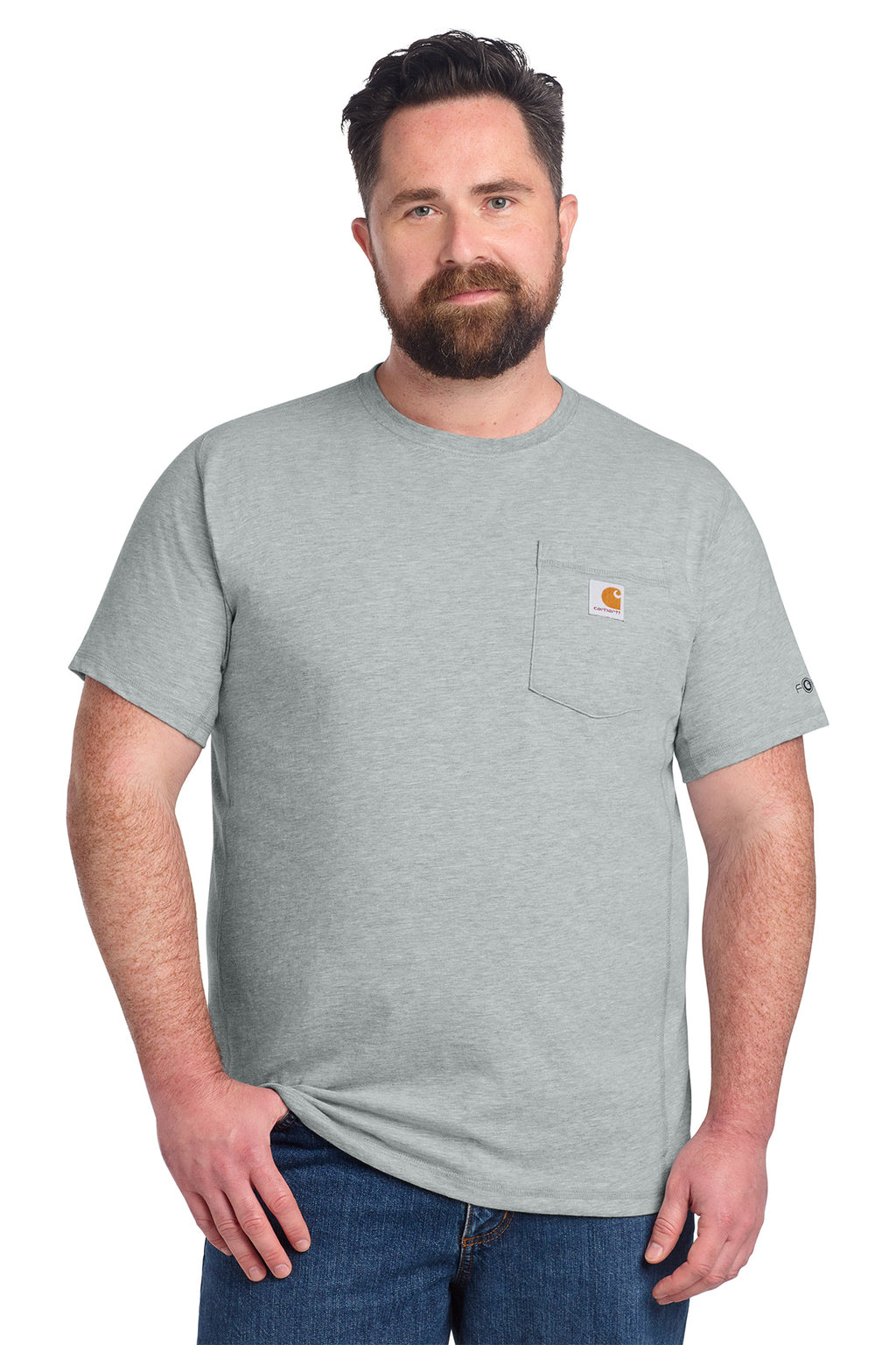 KOMATSU Carhartt Force® Short Sleeve Pocket T-Shirt - Heather Grey